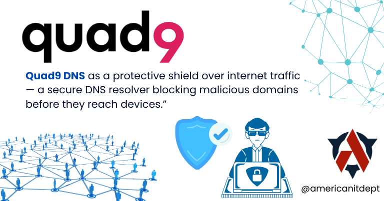 Quad9 blocks known malicious domains using threat feeds.